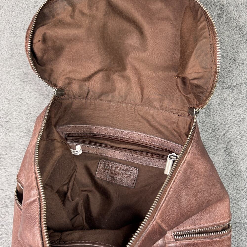 Vilenca Holland Backpack Cognac Brown Genuine Leather 15" Rucksack Lined Zip - Picture 5 of 7